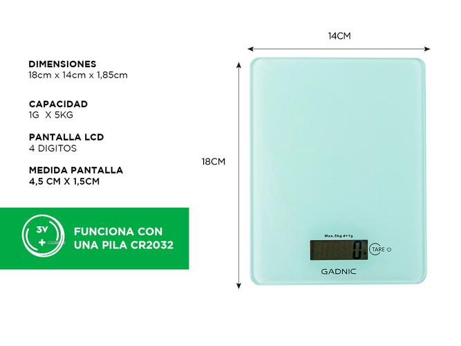 Balanza De Cocina Gadnic G06 1GR a 5KG Digital Electronica Outlet - 4