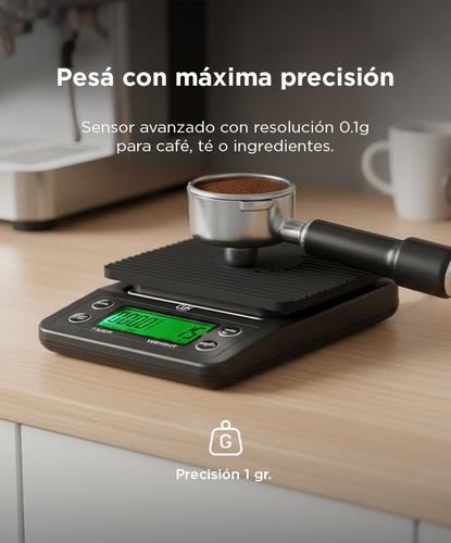 Balanza Digital Cuk by Gadnic Barista Precision Cafe Timer 3kg 01g Pantalla LCD - 2