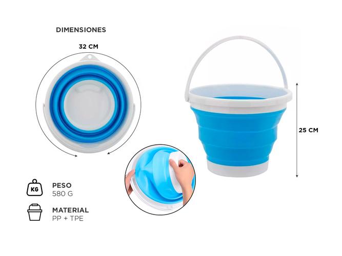 Balde De Silicona Plegable Gadnic Portátil 10L - 4