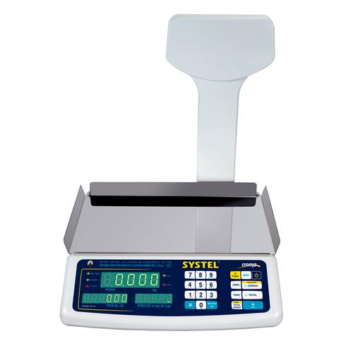 Balanza Comercial Systel Croma Bateria 31kg Mástil 200 Articulos - 0