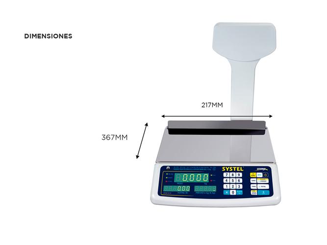 Balanza Comercial Systel Croma Bateria 31kg Mástil 200 Articulos - 4