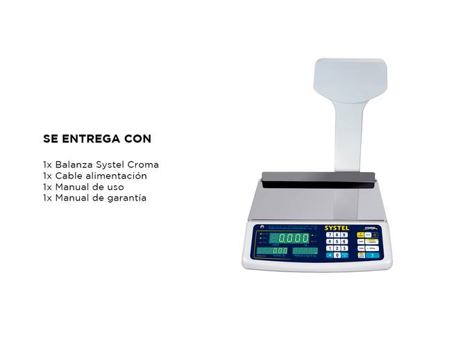 Balanza Comercial Systel Croma Bateria 31kg Mástil 200 Articulos - 5
