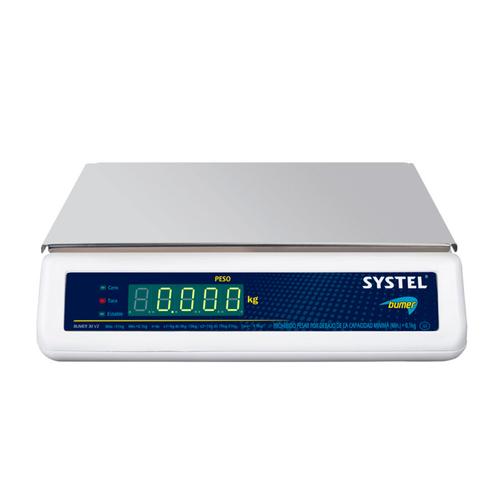 Balanza Comercial Systel Bumer Bateria 31kg Bandeja Acero Inox Solo Peso - 0