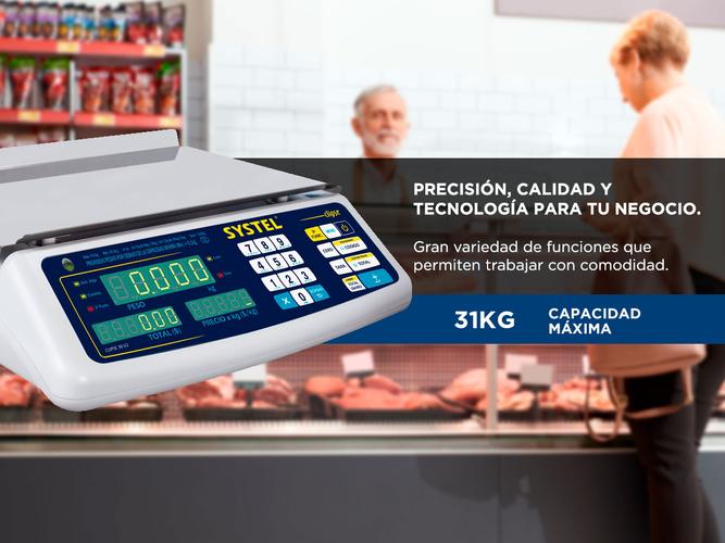 Balanza Comercial Systel Clipse Bateria 31kg Bandeja Acero Inox 200 Articulos - 2