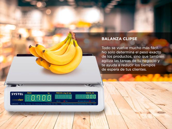 Balanza Comercial Systel Clipse Bateria 31kg Bandeja Acero Inox 200 Articulos - 3