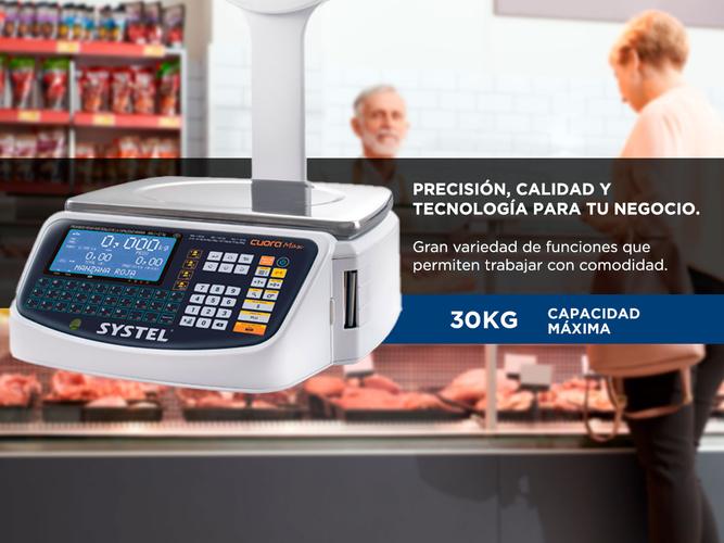 Balanza Comercial Systel Cuora Max ST Con Mastil 30kg Ticket Digital Led - 2