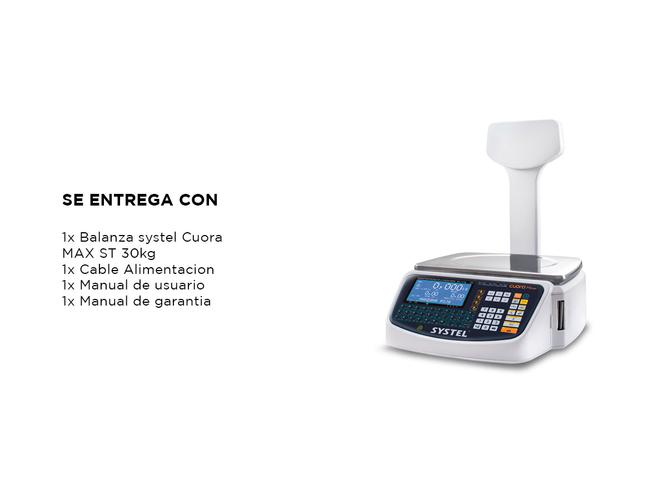 Balanza Comercial Systel Cuora Max ST Con Mastil 30kg Ticket Digital Led - 5