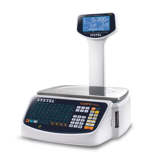 Balanza Comercial Systel Cuora Max Con Mastil Ticket Etiqueta 30kg USB Bandeja Acero Inox - 0