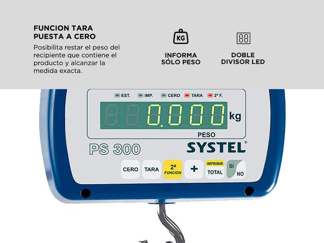 Balanza Bascula Comercial Systel Pilon PS300 300Kg Industrial Bateria  Outlet - 3