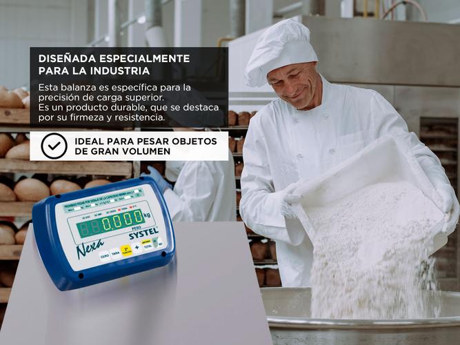 Balanza Bascula Systel Digital Industrial 300kg Plataforma Acero Inox - 2