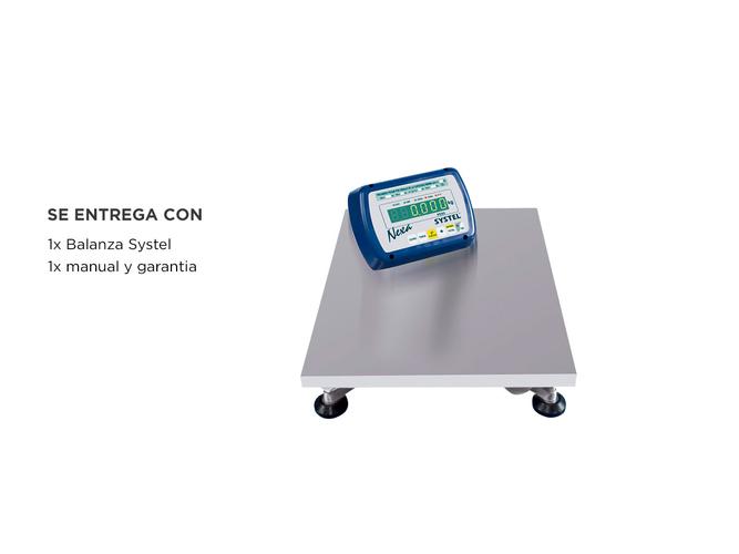 Balanza Bascula Systel Digital Industrial 300kg Plataforma Acero Inox - 4
