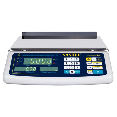 Balanza Comercial Systel Clipse Bateria 5kg Bandeja Acero Inox 200 Articulos - 0
