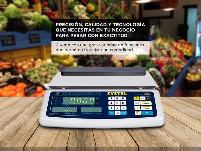 Balanza Comercial Systel Clipse Bateria 5kg Bandeja Acero Inox 200 Articulos - 2