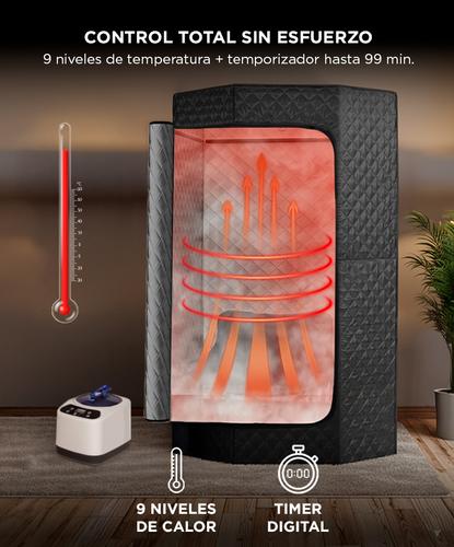 Sauna Portátil Gadnic Sauna de Vapor Hexagonal Con Silla Plegable 1200W - 2