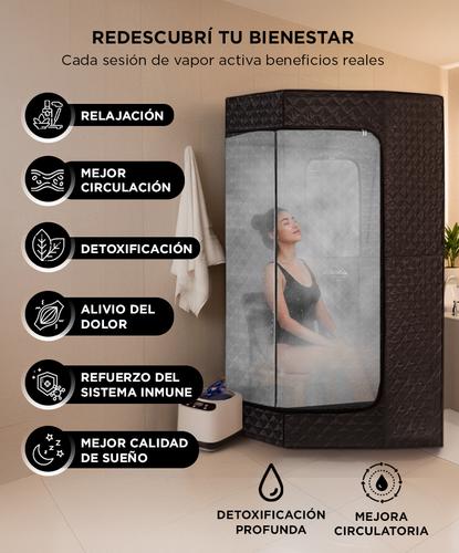 Sauna Portátil Gadnic Sauna de Vapor Hexagonal Con Silla Plegable 1200W - 3