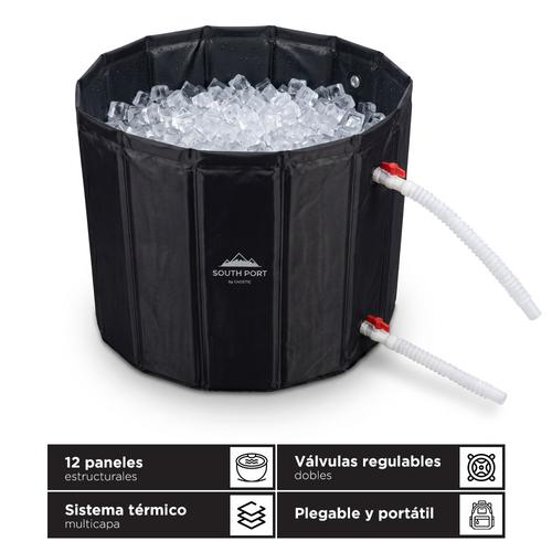 Bañera De Hielo Plegable South Port By Gadnic Estructura 12 Paneles Tela Oxford Malla PVC MDF 3 mm Tapa Termica Dos Valvulas Regulables Dos Mangueras Flexibles 52 cm  - 0