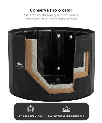 Bañera De Hielo Plegable South Port By Gadnic Estructura 12 Paneles Tela Oxford Malla PVC MDF 3 mm Tapa Termica Dos Valvulas Regulables Dos Mangueras Flexibles 52 cm  - 3