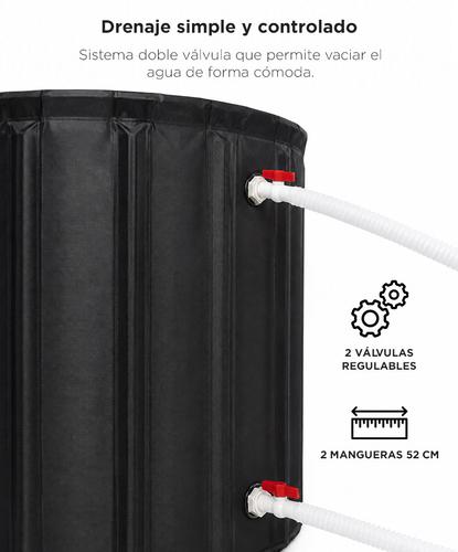 Bañera De Hielo Plegable South Port By Gadnic Estructura 12 Paneles Tela Oxford Malla PVC MDF 3 mm Tapa Termica Dos Valvulas Regulables Dos Mangueras Flexibles 52 cm  - 4