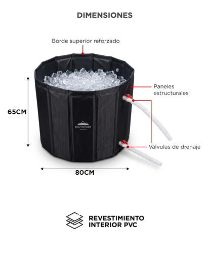Bañera De Hielo Plegable South Port By Gadnic Estructura 12 Paneles Tela Oxford Malla PVC MDF 3 mm Tapa Termica Dos Valvulas Regulables Dos Mangueras Flexibles 52 cm  - 5