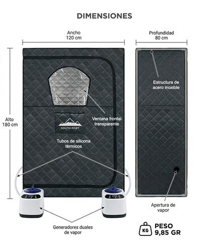 Sauna Portátil Doble Southport by Gadnic Con Vapor 1200W - 5