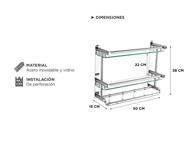 Organizador de Baño Gadnic BH01 Moderno Estante Porta Toalla - 3