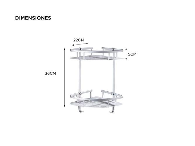 Esquinero Organizador Gadnic De Baño Metálico  - 4