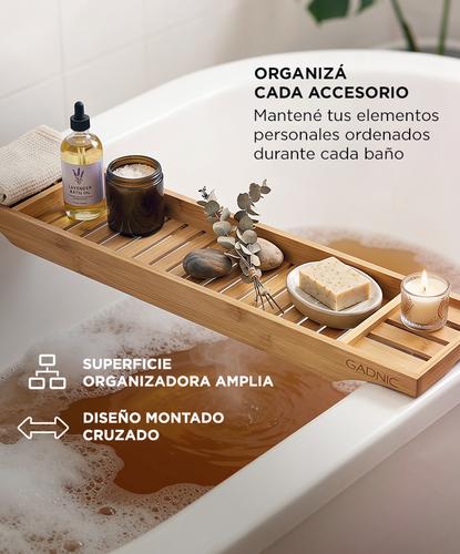Bandeja de Bañera Gadnic BCHIC01 Organizador De Bambú  - 2