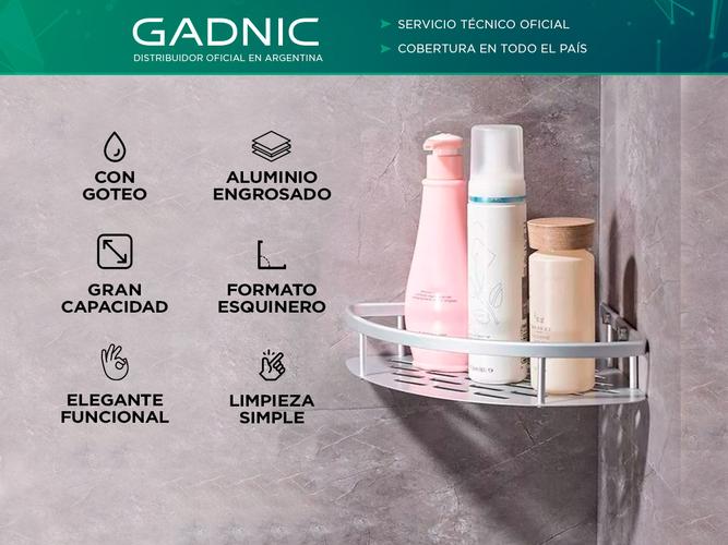 Set x 2 Estantes Esquinero De Baño Gadnic Triangular Bandeja de Goteo - 1