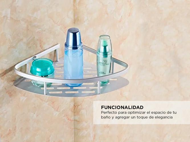 Set x 2 Estantes Esquinero De Baño Gadnic Triangular Bandeja de Goteo - 2