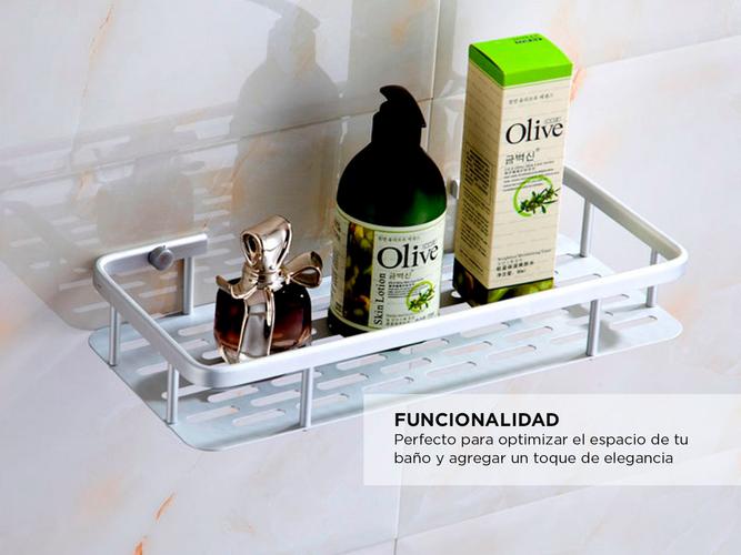 Set x2 Estantes de Baño Rectangular Gadnic Apto Ducha - 2