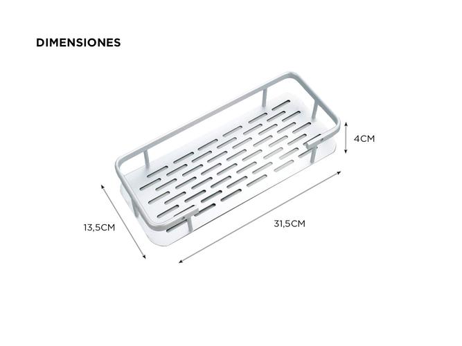 Set x2 Estantes de Baño Rectangular Gadnic Apto Ducha - 3