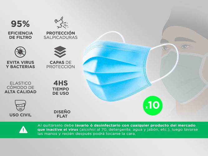 Barbijo Descartable 3PLY x 10u - 1