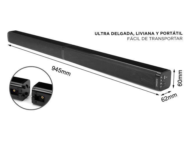 Barra de Sonido Gadnic BS1000 Bluetooth 2en1 Aux USB Optical 80w  - 5