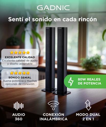 Barra de Sonido Gadnic BS1000 Bluetooth 2en1 Aux USB Optical 80w  - 1