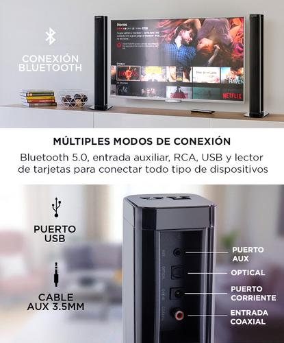 Barra de Sonido Gadnic BS1000 Bluetooth 2en1 Aux USB Optical 80w  - 2