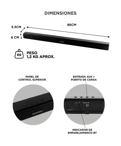 Barra de Sonido Gadnic Bluetooth Para Casa Escritorio Inalámbrico - 5