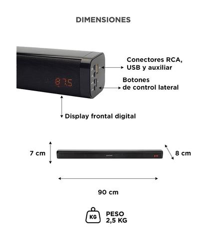 Barra de Sonido Gadnic BS900 Bluetooth Aux USB Radio FM 70w  - 5