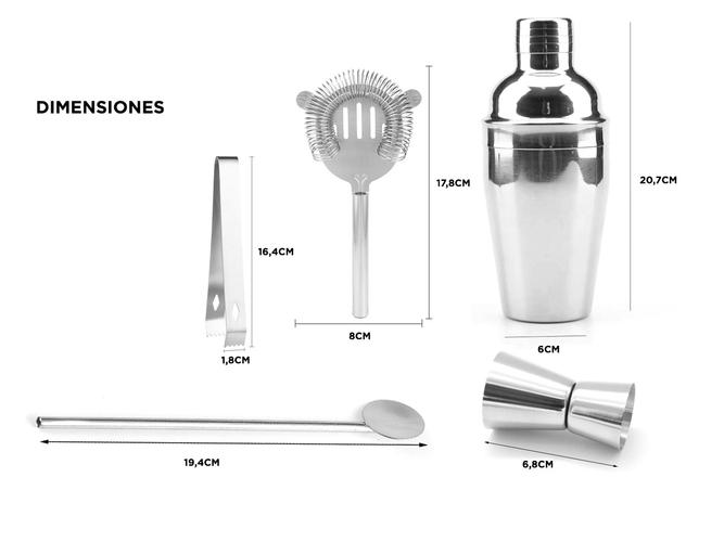 Set Barman Gadnic Coctelera 5 Piezas - 4