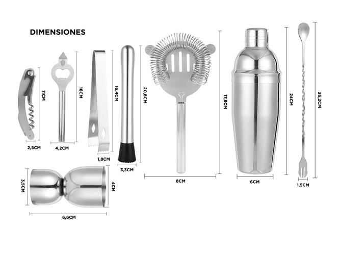 Set Barman Gadnic Coctelera 12 Piezas - 5