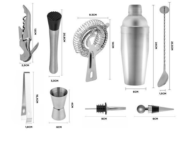 Kit Bartender Gadnic Coctelera Acero Inoxidable 12 Piezas - 5