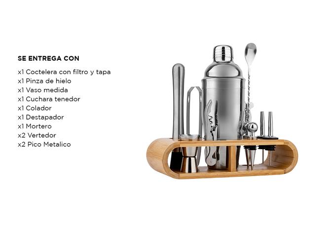 Kit Bartender Gadnic Coctelera Acero Inoxidable 12 Piezas - 6
