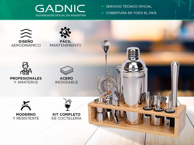 Kit Barman Profesional Gadnic BST44 Coctelera + Herramientas - 1