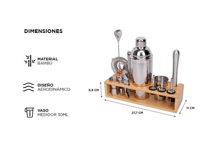 Kit Barman Profesional Gadnic BST44 Coctelera + Herramientas - 4