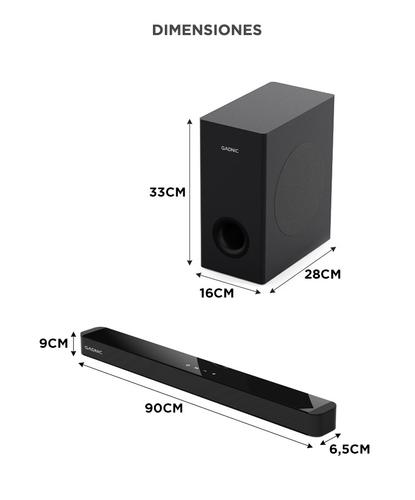 Barra de Sonido Gadnic Nova 120 21 Canales Subwoofer 65” Conexión Inalámbrica 120W  - 5