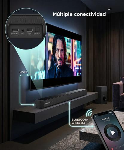 Barra de Sonido Gadnic Nova 160 21 Canales Subwoofer 8” Conexión Inalámbrica 160W - 3