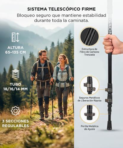 Bastones trekking telescopicos Southport by Gadnic aluminio ajustables  - 2