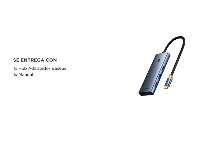 Hub Adaptador 7 en 1 Baseus UltraJoy Tipo-C HDMI 4k@60Hz  3Usb30 PD SDTD Mac  - 5