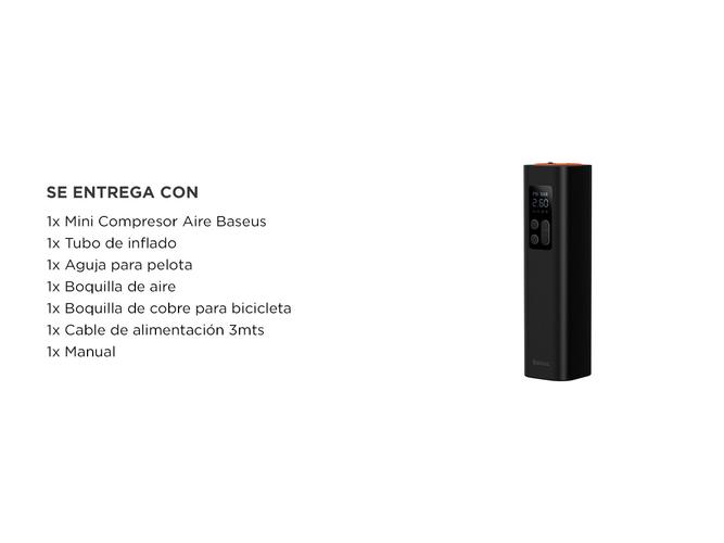 Compresor de Aire Portatil Inflador Baseus Super Pump Mini 150psi Digital  - 5