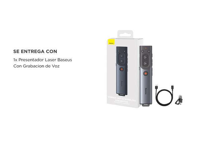 Presentador Inalambrico Baseus Con Puntero Laser y Grabacion de Voz Inteligente - 4