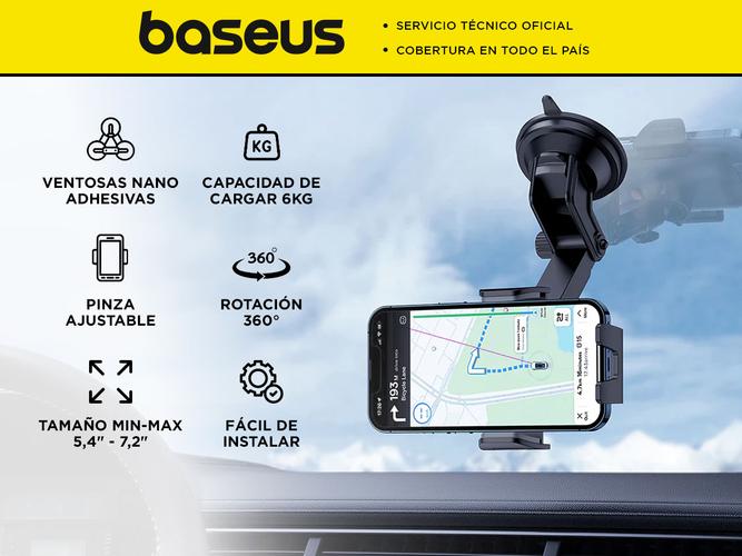  Soporte para Teléfono con Abrazadera Baseus Para Automovil Adhesivo - 1